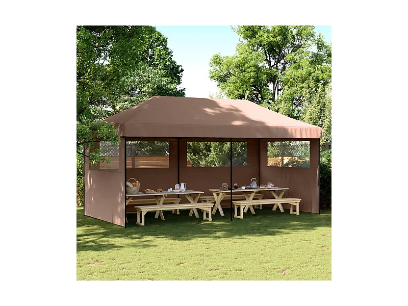 Carpa plegable para fiestas con 3 paredes laterales