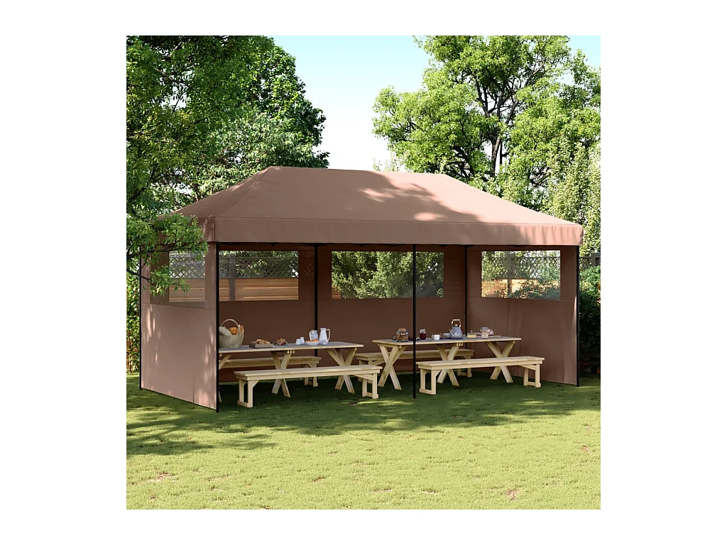 Carpa plegable para fiestas con 3 paredes laterales