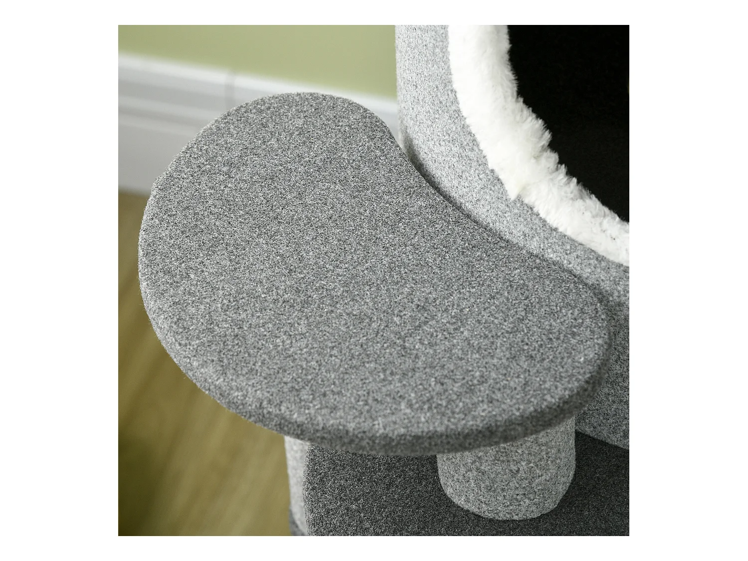 Kattenboom met 4 plateaus, sisal, spaanplaat, grijs (Ø57x99 cm)