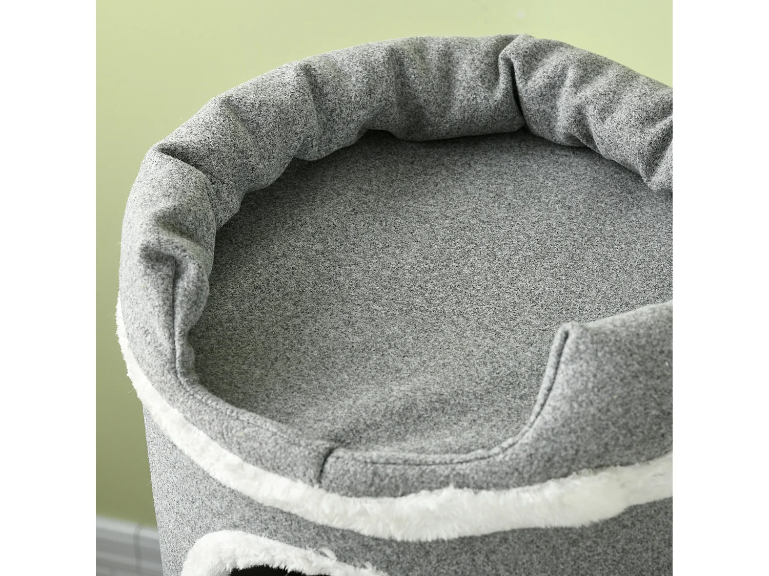 Arbre à chat avec 4 plateformes, sisal, bois aggloméré, gris (Ø57x99 cm)