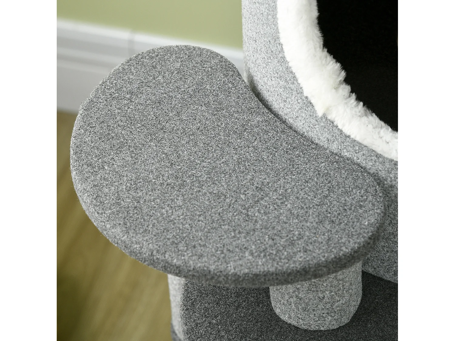 Arbre à chat avec 4 plateformes, sisal, bois aggloméré, gris (Ø57x99 cm)