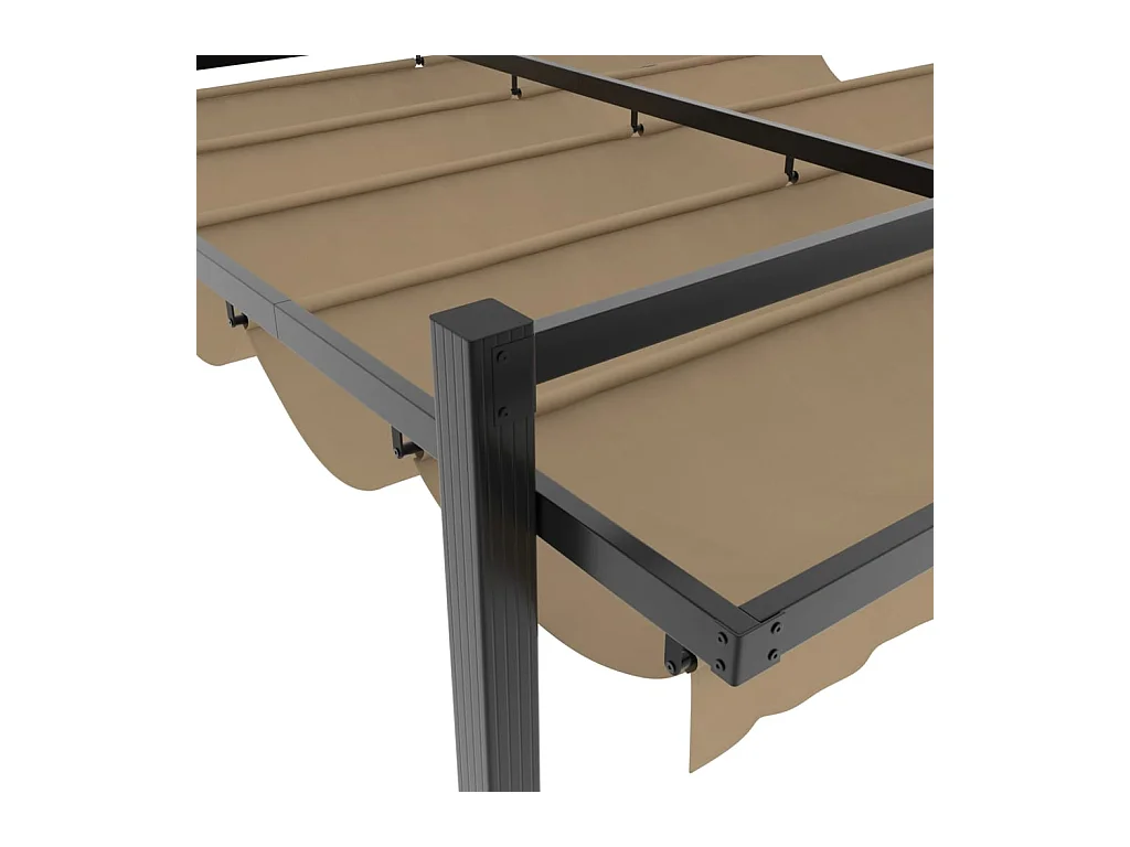 Cenador de jardín con techo retráctil color topo 3x3 m aluminio