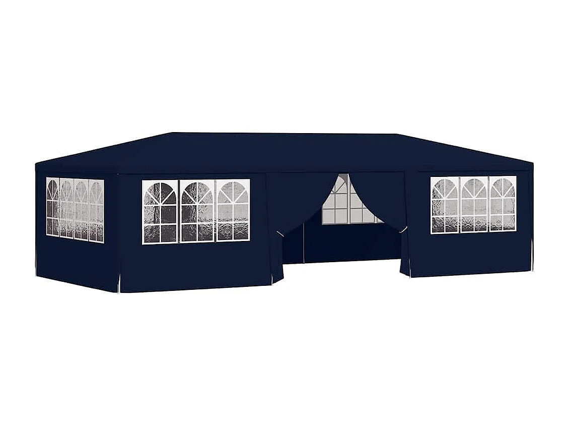 Carpa de recepción con paredes laterales 4x9 m Azul 90 g/m²