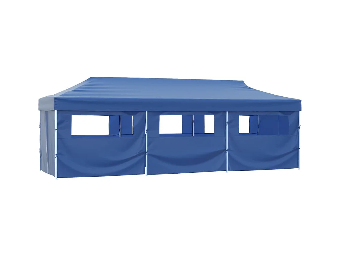 Carpa de recepción plegable con 8 paredes 870x291x315 cm Azul