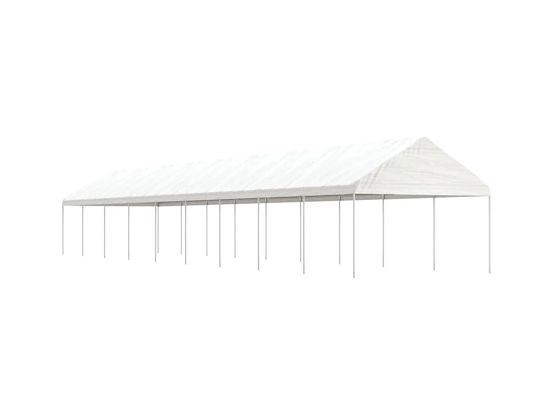 Gazebo con tetto bianco 20,07x4,08x3,22 m in polietilene