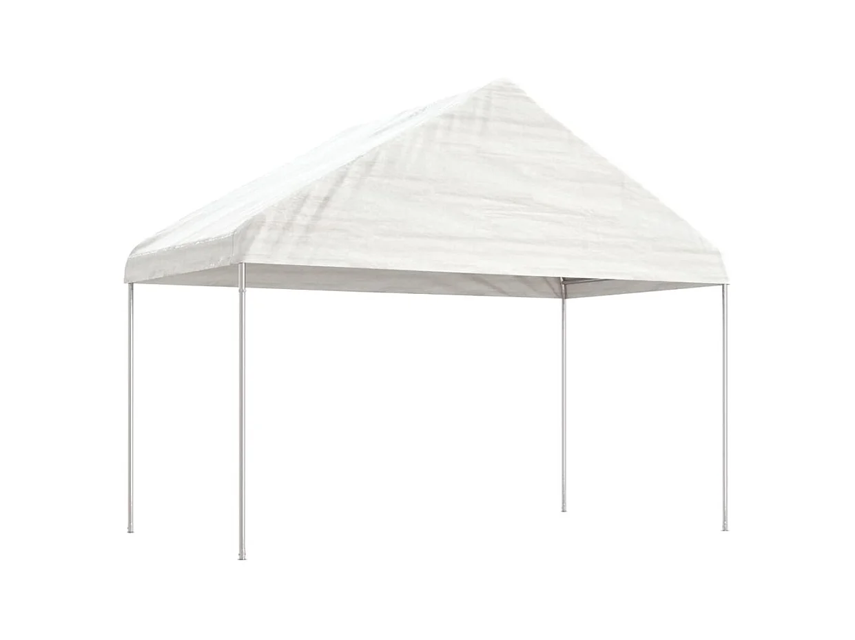 Gazebo con tetto bianco 20,07x4,08x3,22 m in polietilene