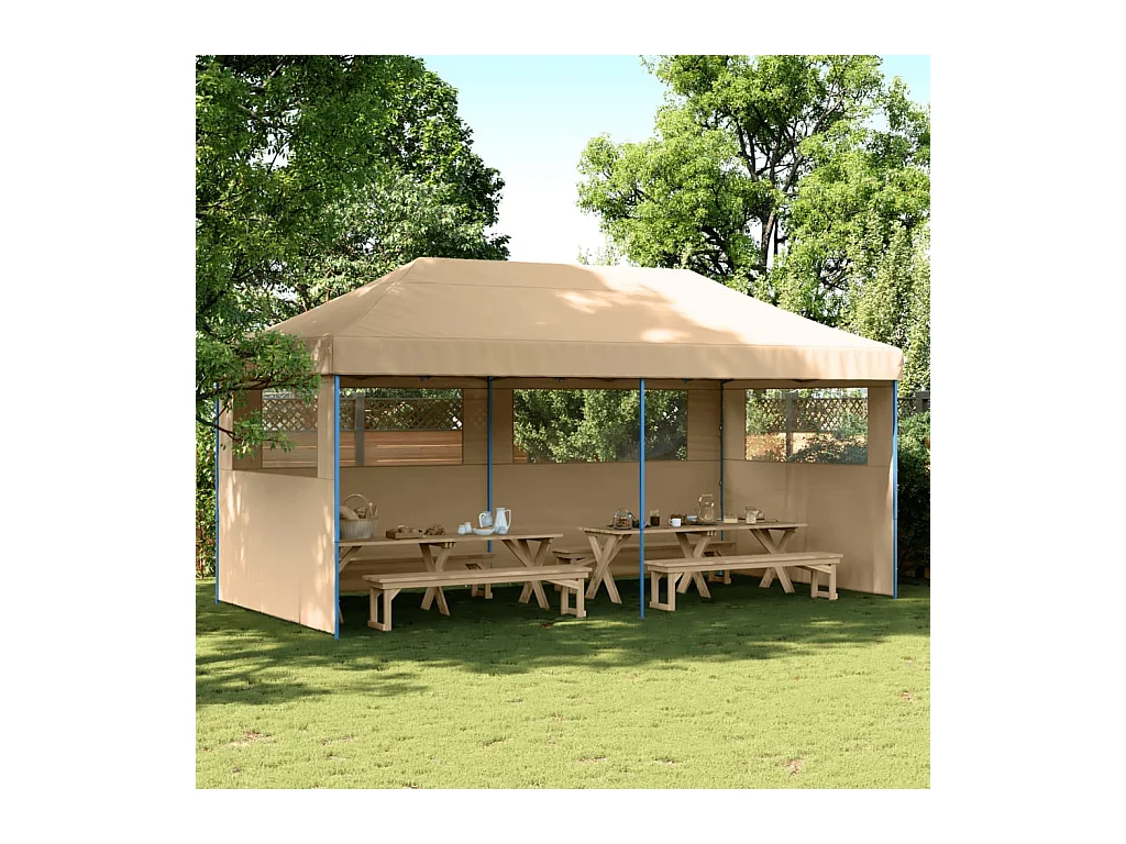Carpa plegable para fiestas con 3 paredes laterales