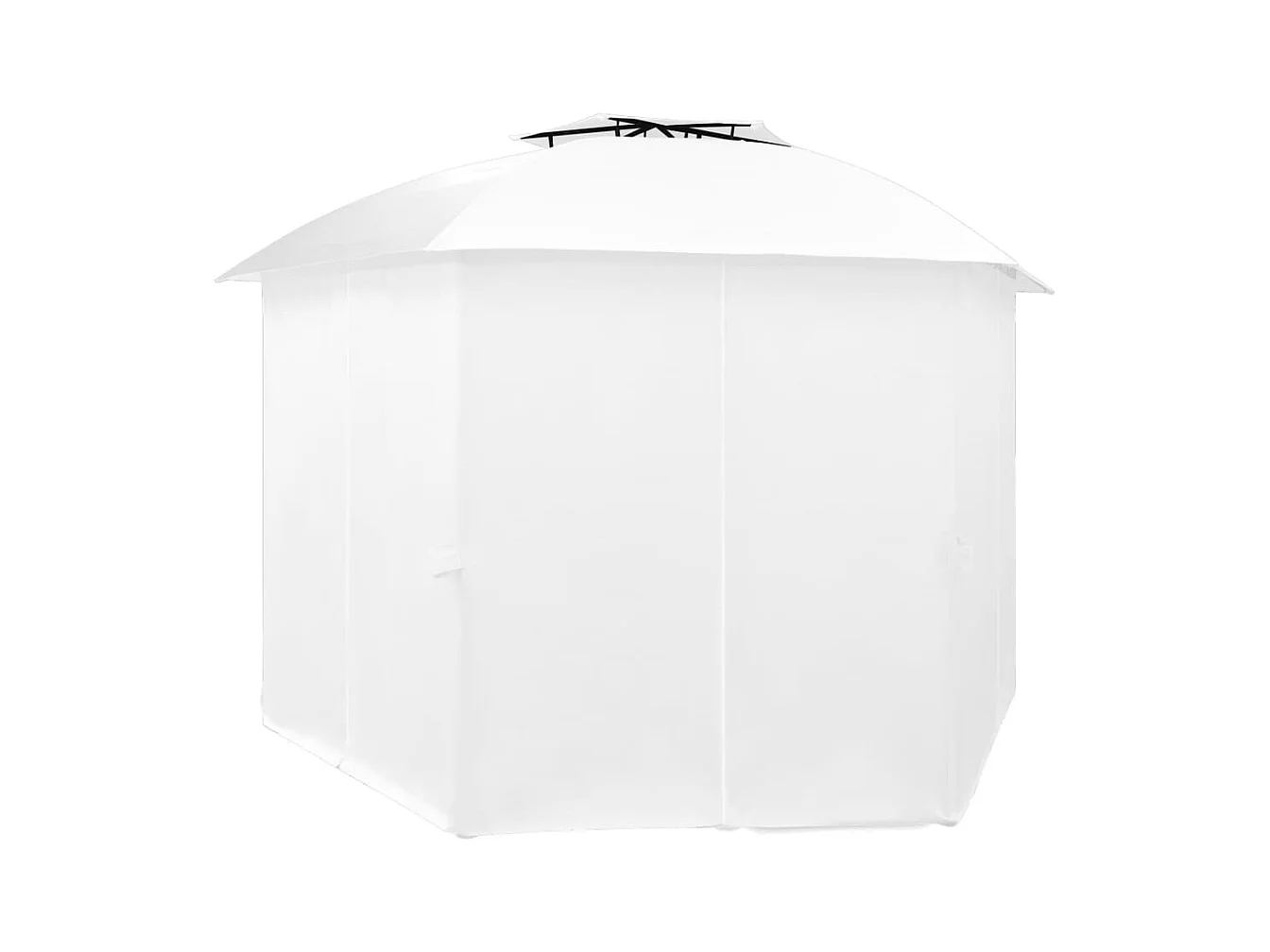 Gazebo da giardino con tende 360x312x265 cm Bianco 180 g/m²