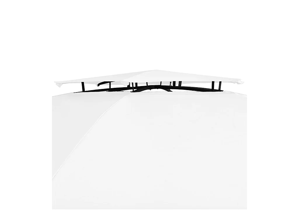 Gazebo da giardino con tende 360x312x265 cm Bianco 180 g/m²