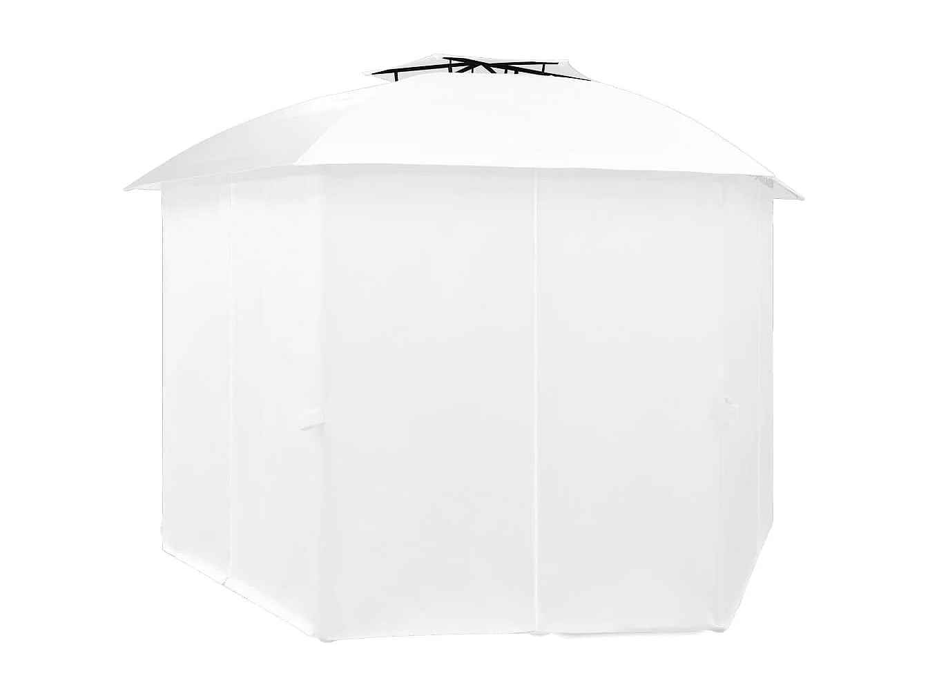 Gazebo da giardino con tende 360x312x265 cm Bianco 180 g/m²
