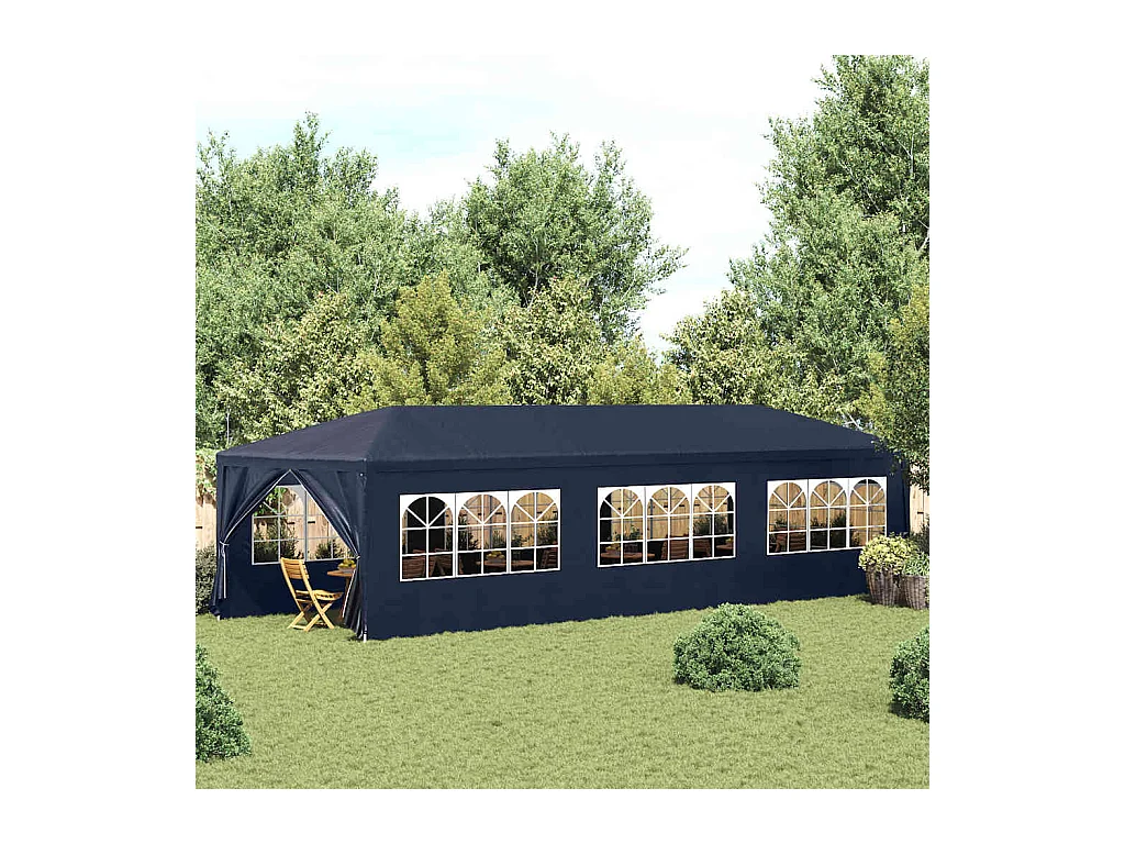 Carpa de recepción azul de 3 x 9 m