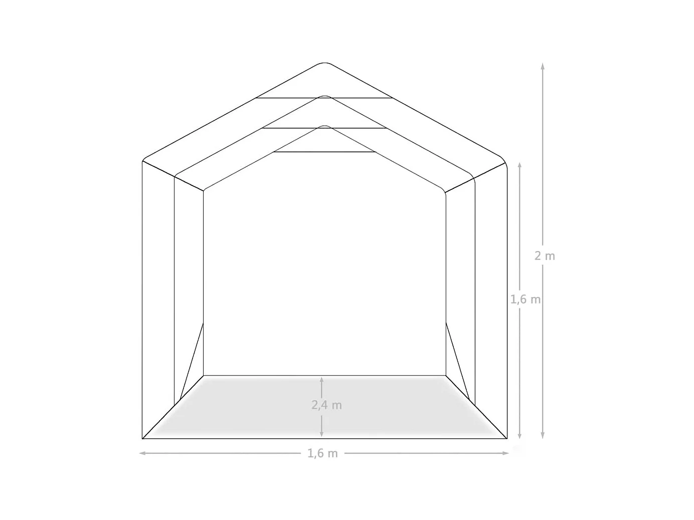 Carpa garaje PVC 1,6x2,4 m Verde