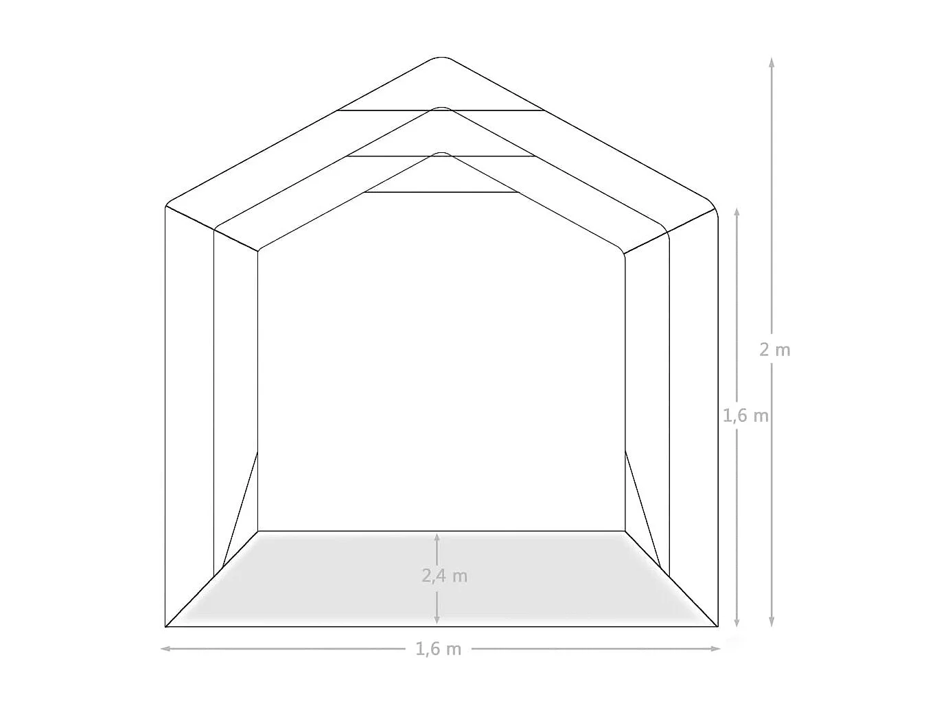Carpa garaje PVC 1,6x2,4 m Verde