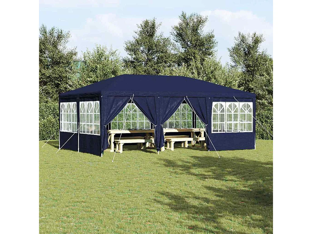 Blau-weißes Partyzelt 600 x 400 x 266 cm