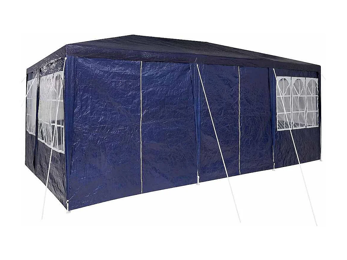 Blau-weißes Partyzelt 600 x 400 x 266 cm