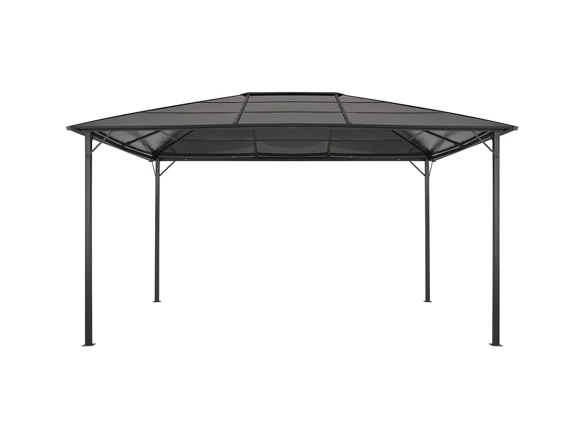 Gazebo met dak Aluminium 4x3x2,6 m Zwart