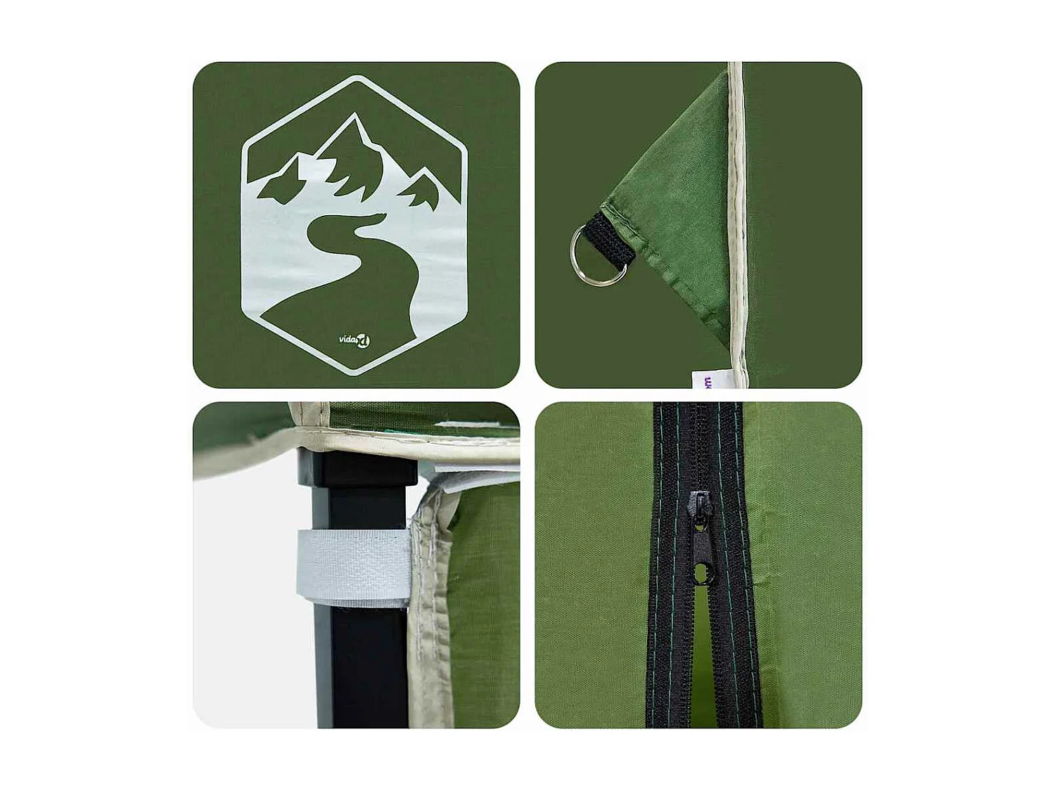 Tente à auvent pop-up Vert 250 x 250 cm tissu