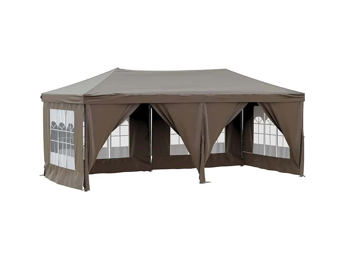 Carpa de recepción plegable con paredes Taupe 3x6 m