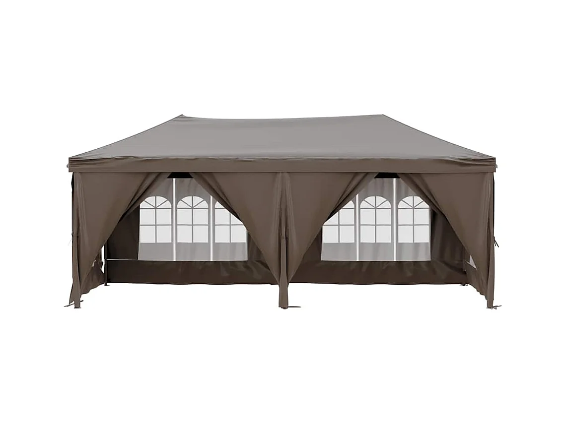 Carpa de recepción plegable con paredes Taupe 3x6 m