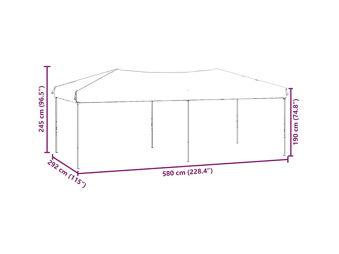 Carpa de recepción plegable con paredes Taupe 3x6 m