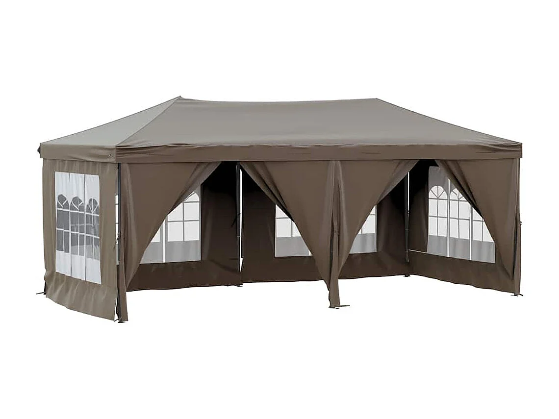 Carpa de recepción plegable con paredes Taupe 3x6 m