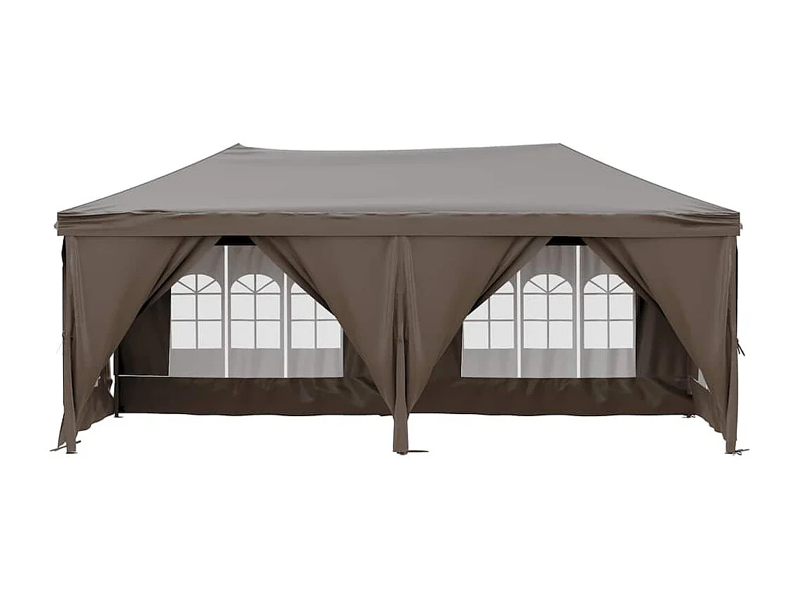 Carpa de recepción plegable con paredes Taupe 3x6 m