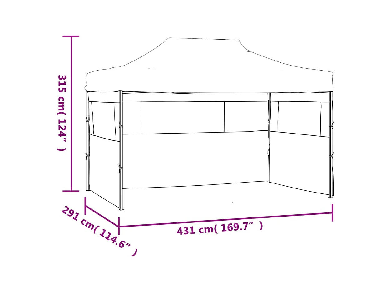 Tienda plegable de 3 paredes 3 x 4,5 m Crema