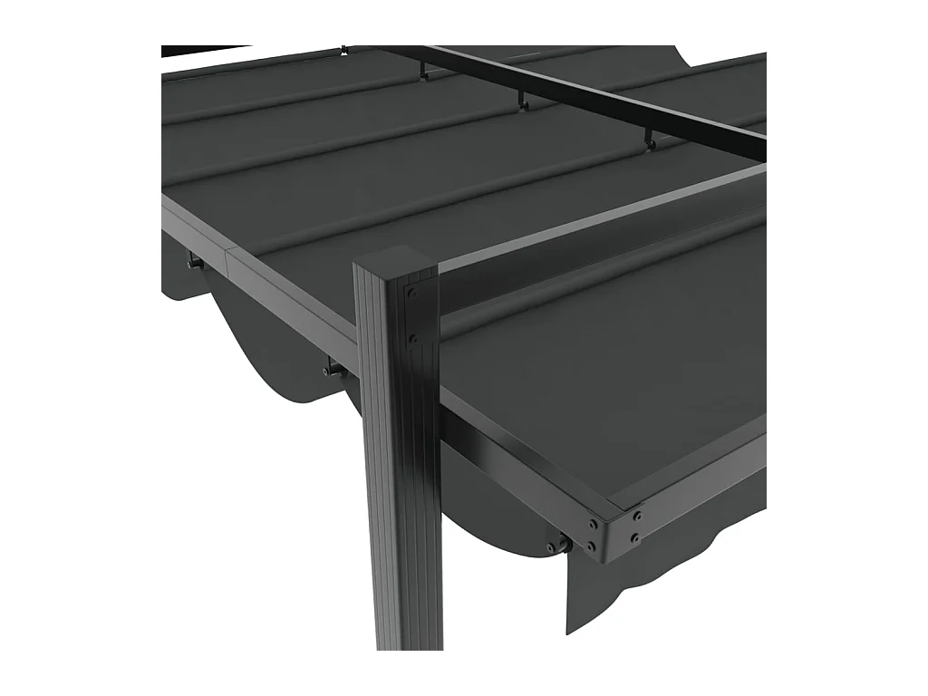 Cenador con techo retráctil antracita 3x3 m aluminio