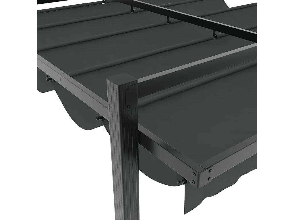 Cenador con techo retráctil antracita 3x3 m aluminio