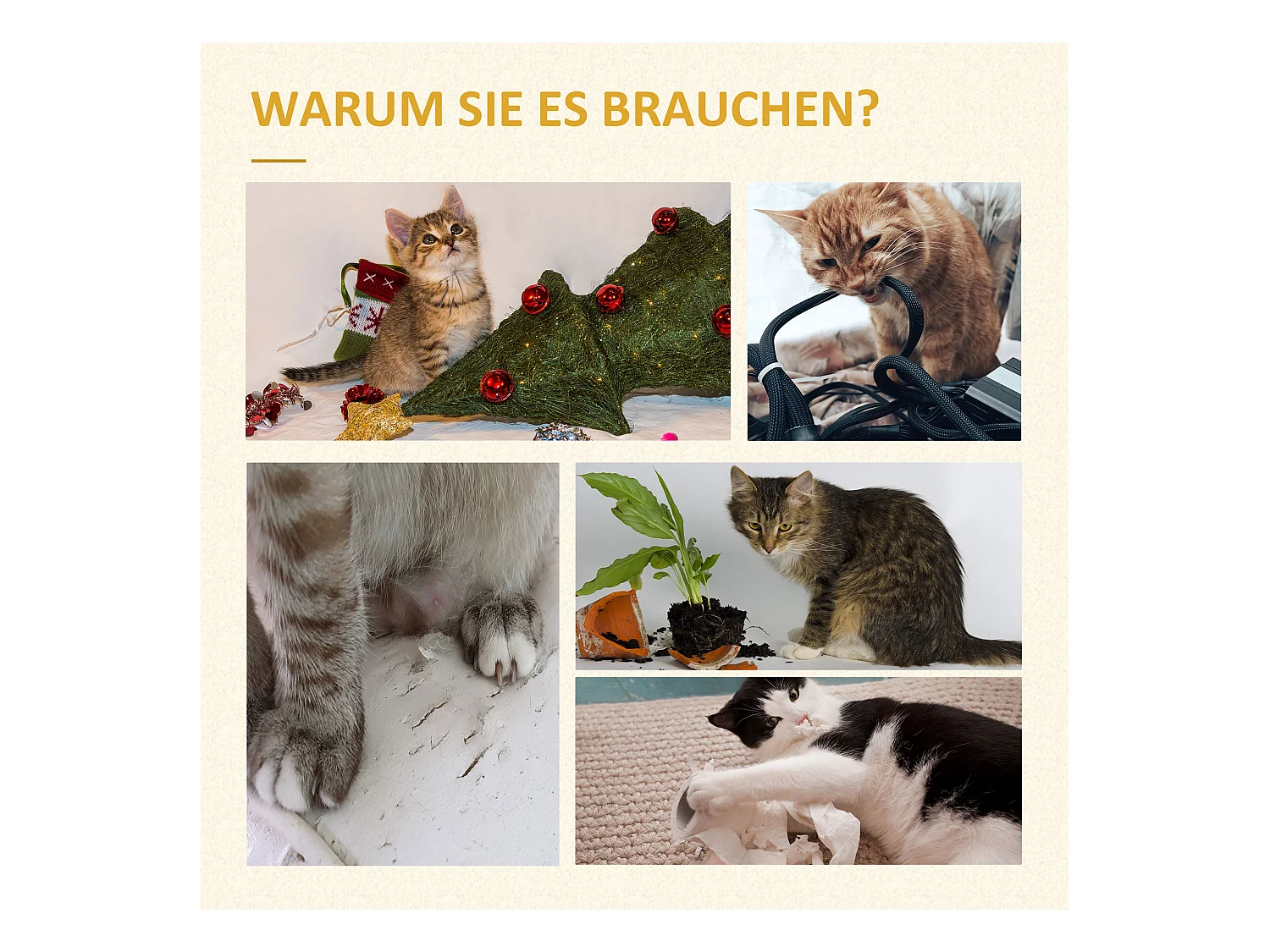 Krabpaal met tunnel, 2-in-1 design, jute, voor katten tot 5 kg, beige en kaki (69x40x131 cm)