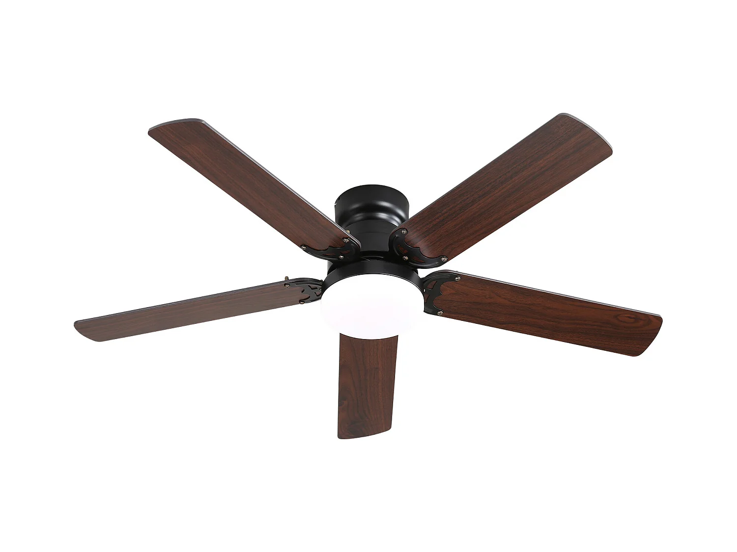 Ventilateur de plafond 42 pouces avec éclairage LED 18W, télécommande, moteur DC silencieux (106.68x106.68x24.38 cm)