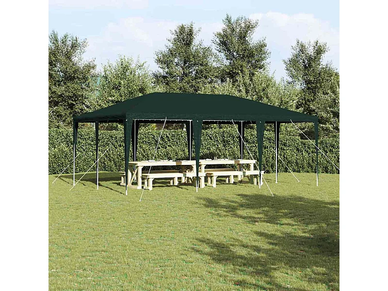 Carpa para fiestas verde y blanca 600 x 400 x 266 cm