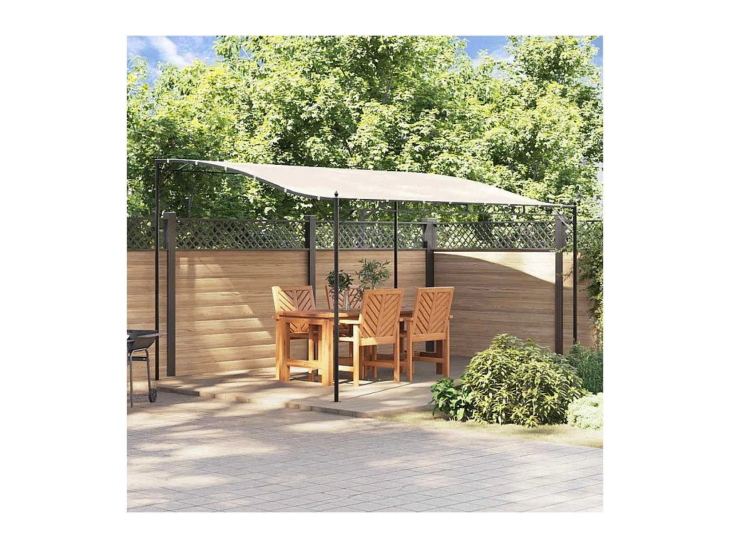 Toldo crema 4x3 m tejido 180 g/m² y acero