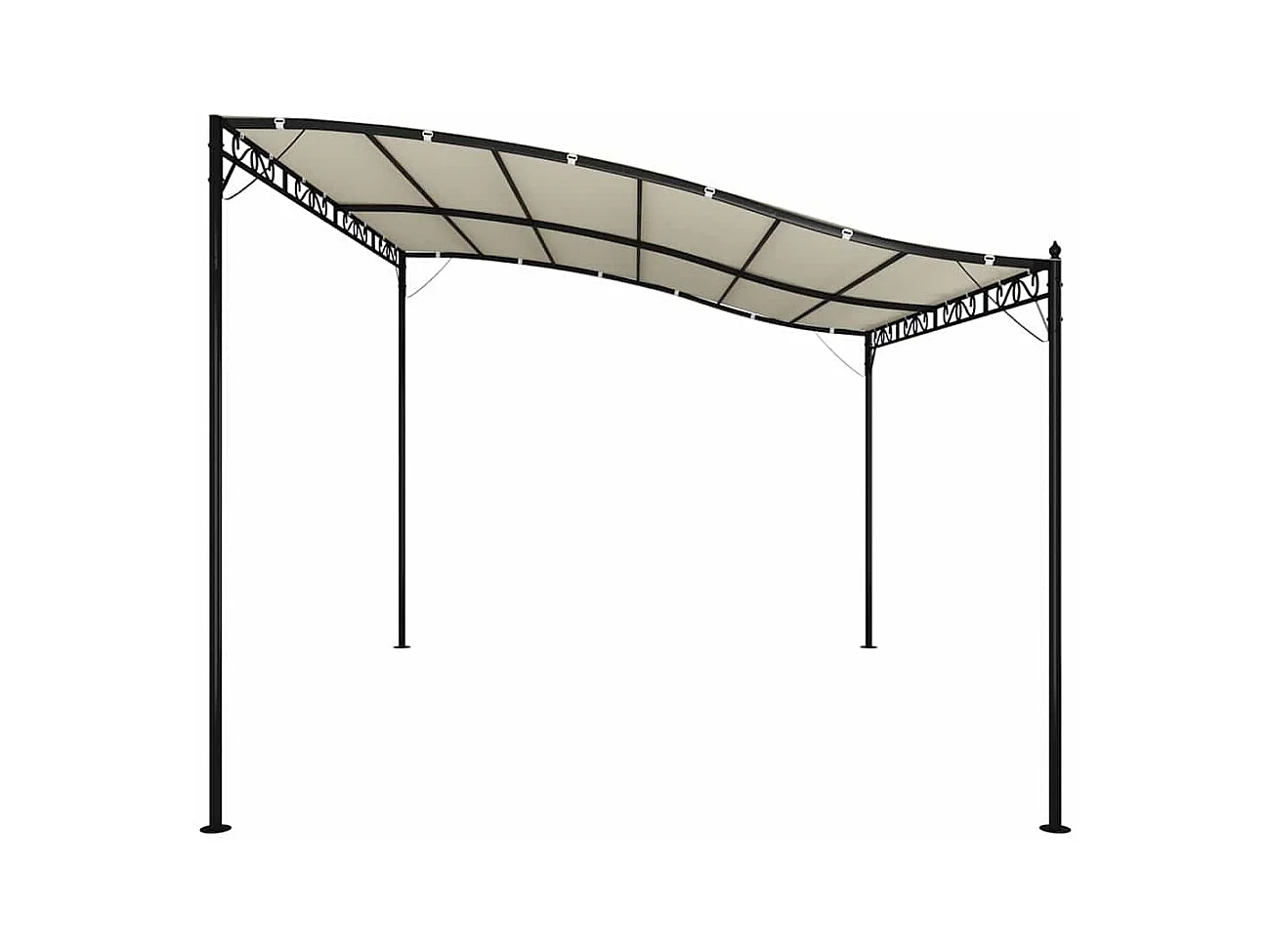 Toldo crema 4x3 m tejido 180 g/m² y acero