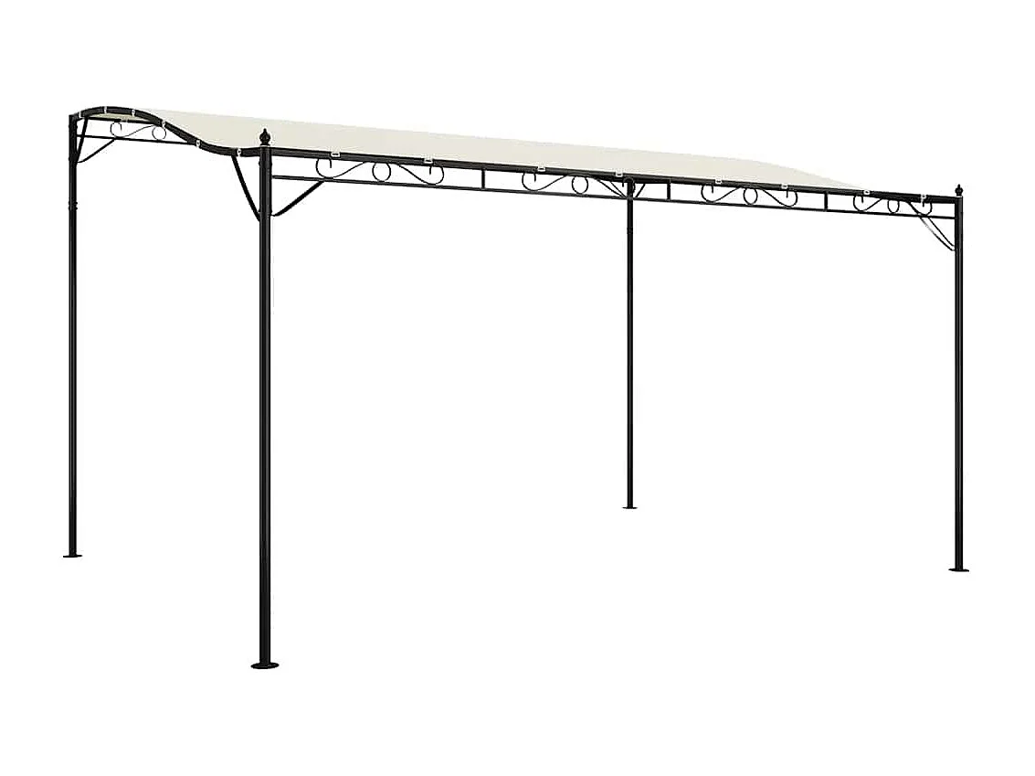 Toldo crema 4x3 m tejido 180 g/m² y acero
