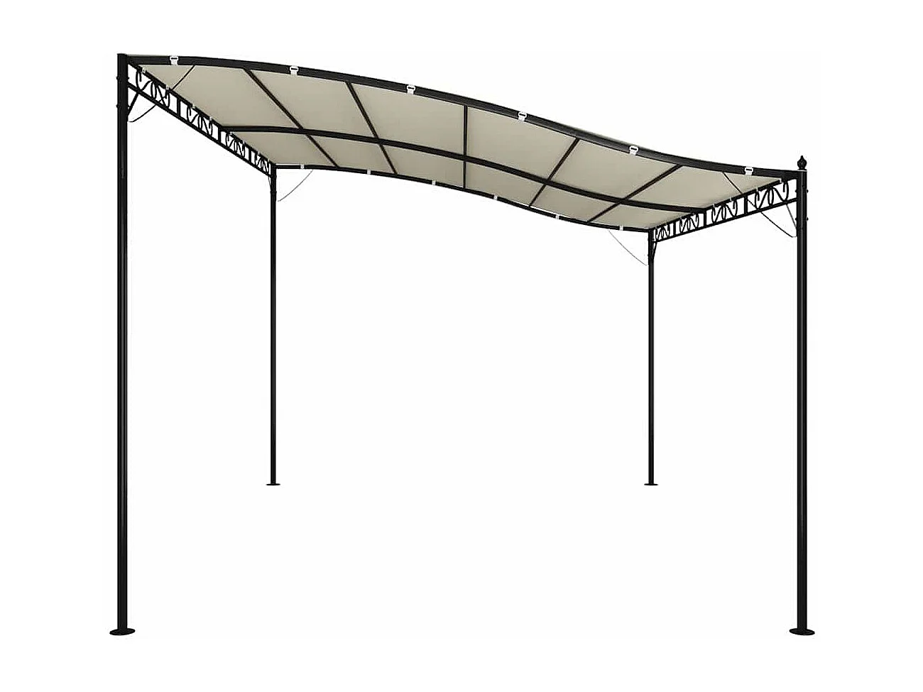 Toldo crema 4x3 m tejido 180 g/m² y acero
