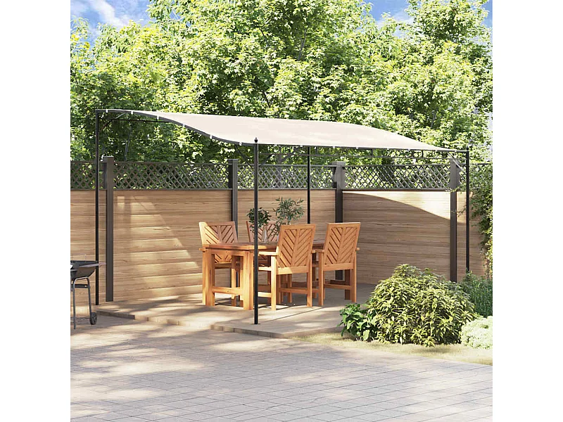 Toldo crema 4x3 m tejido 180 g/m² y acero
