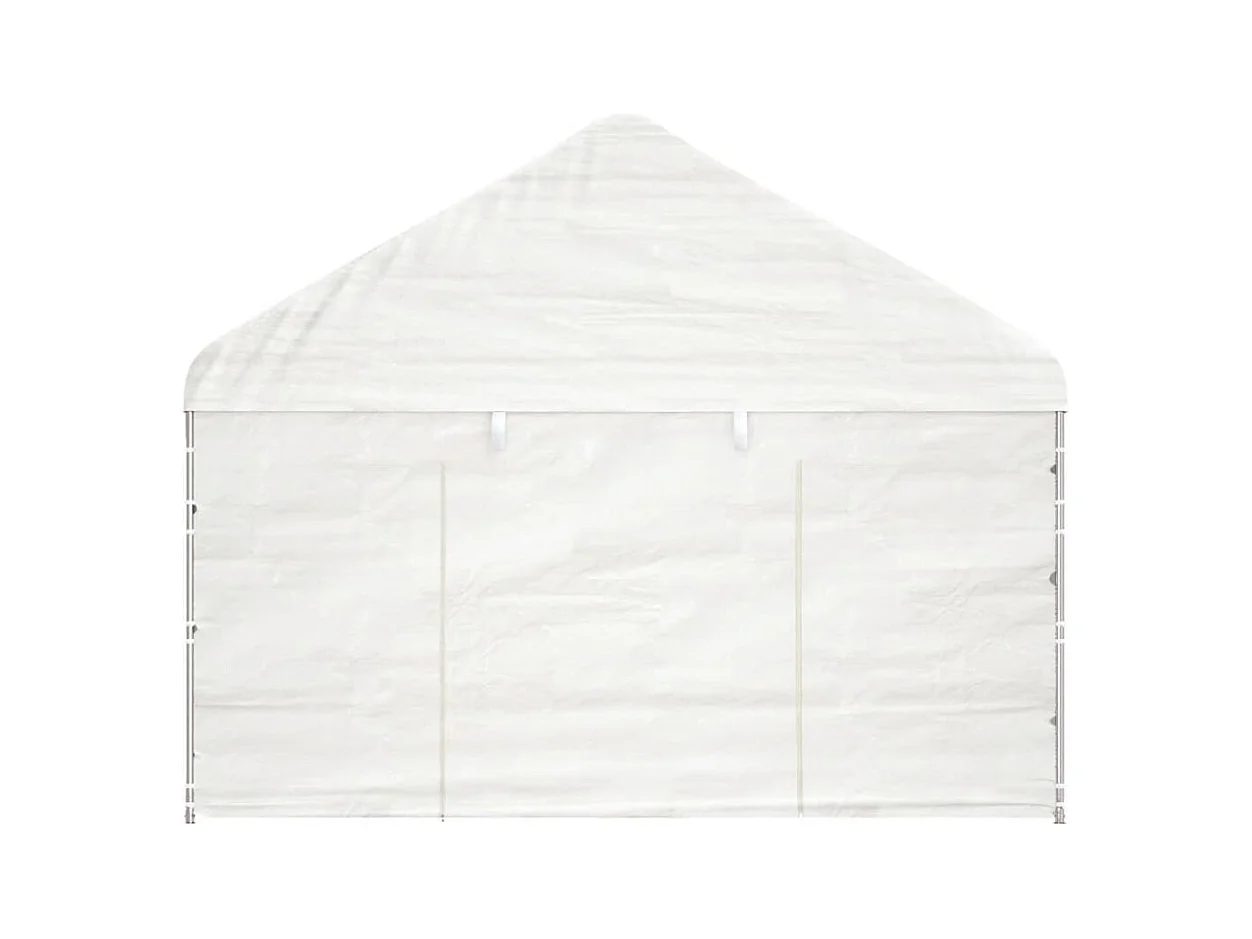 Gazebo con techo blanco 17,84x4,08x3,22 m polietileno