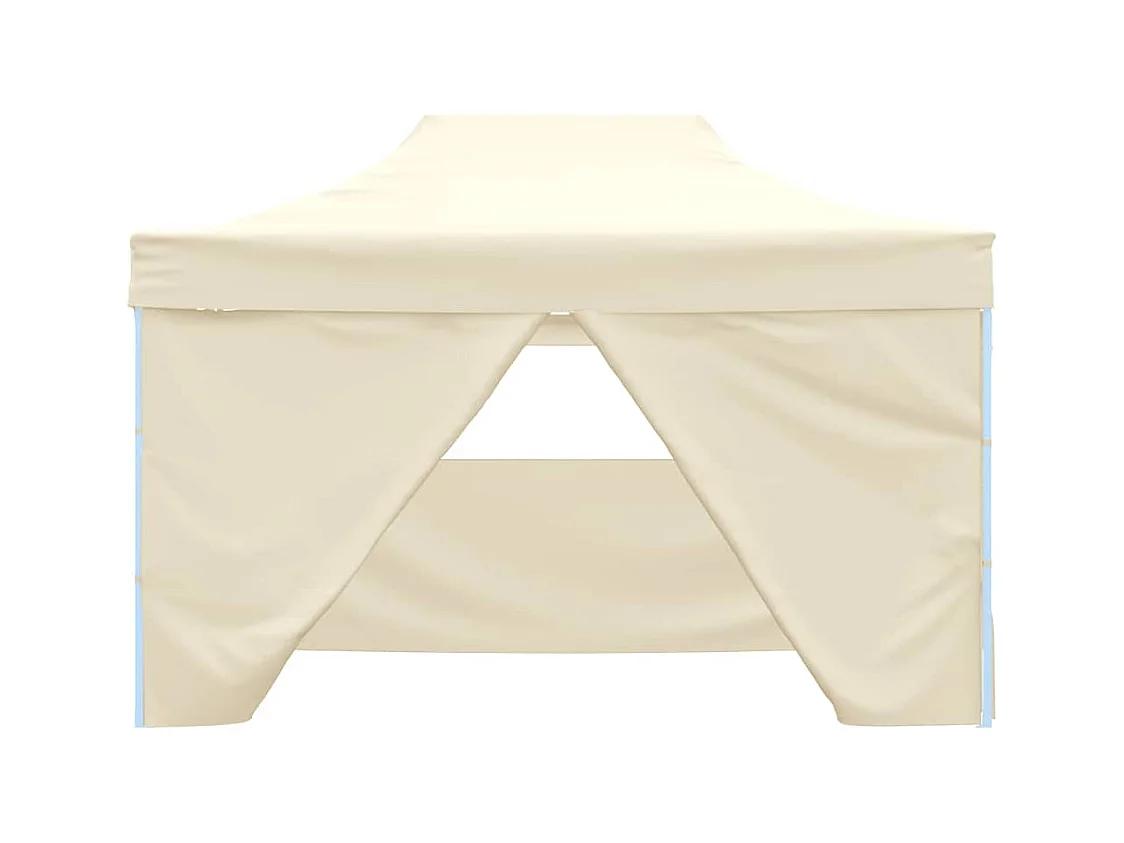 Faltbares Empfangszelt mit 4 Wänden 3x4 m Stahl Creme