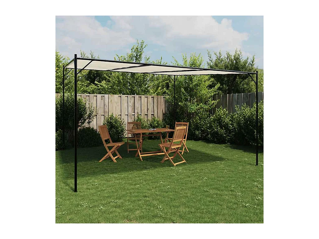 Cenador blanco 4x4 m tejido 180 g/m² y acero