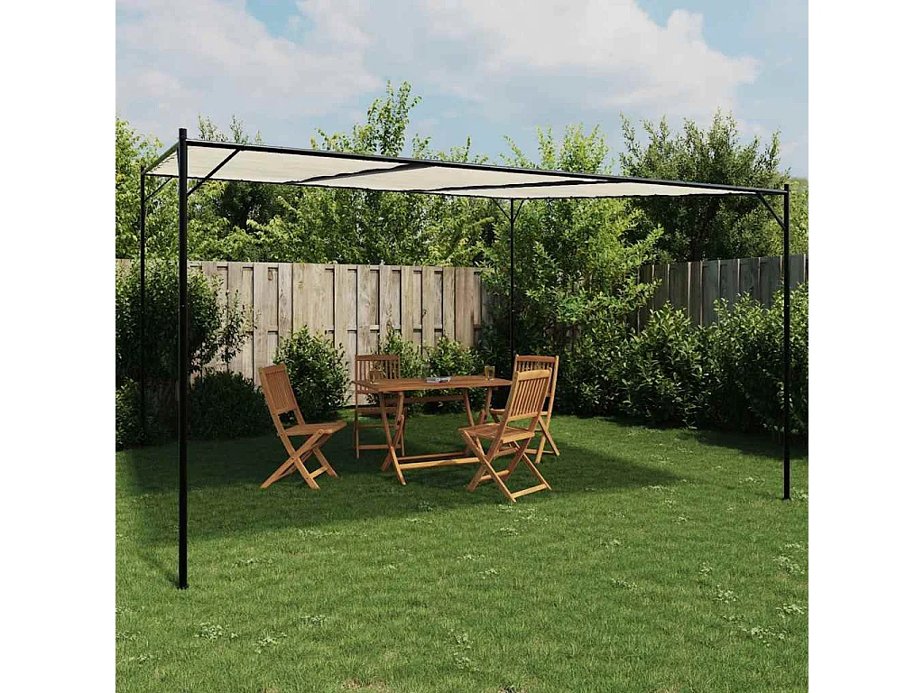 Cenador blanco 4x4 m tejido 180 g/m² y acero