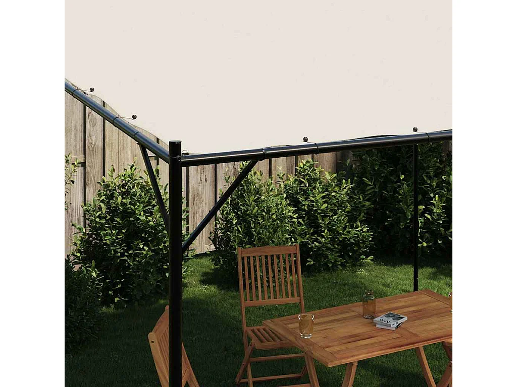 Cenador blanco 4x4 m tejido 180 g/m² y acero