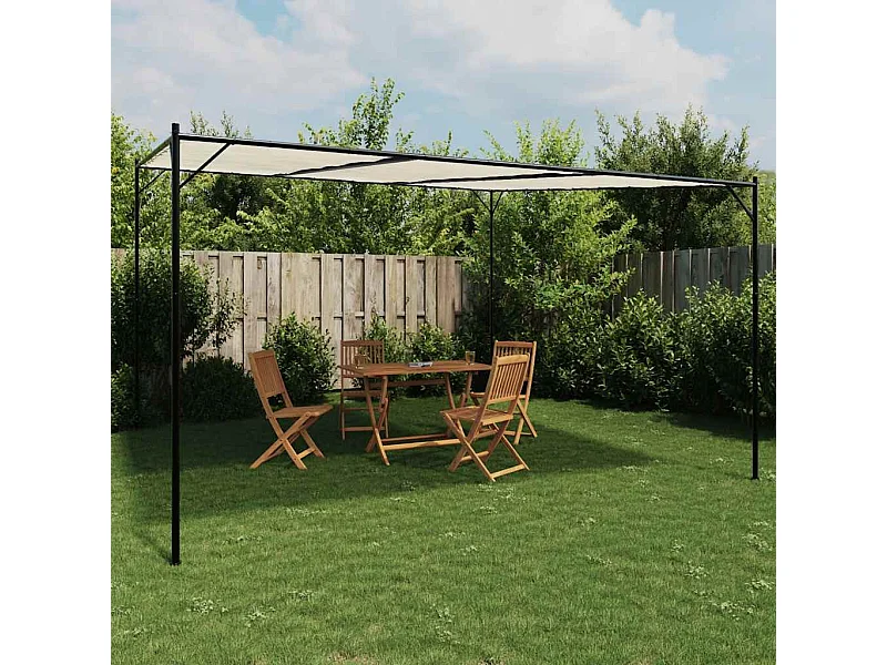 Cenador blanco 4x4 m tejido 180 g/m² y acero