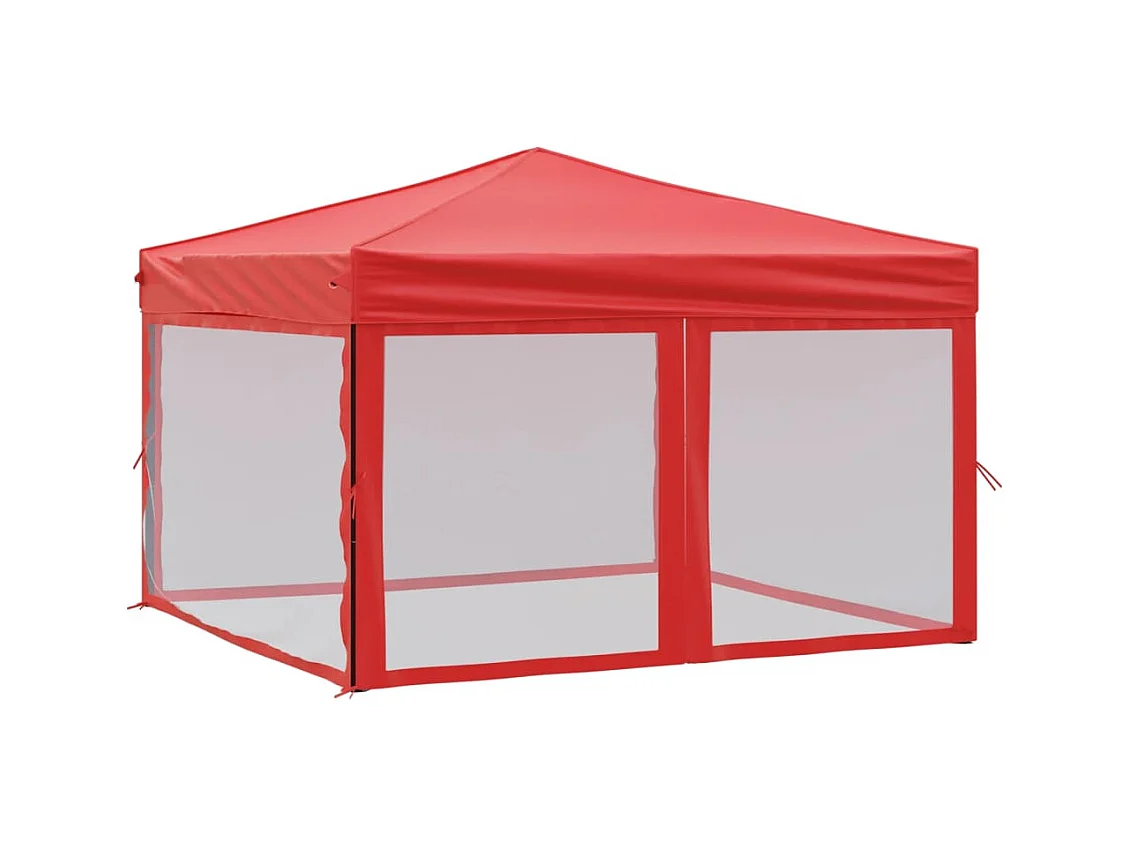 Tenda pieghevole per ricevimenti con pareti Rossa 3x3 m