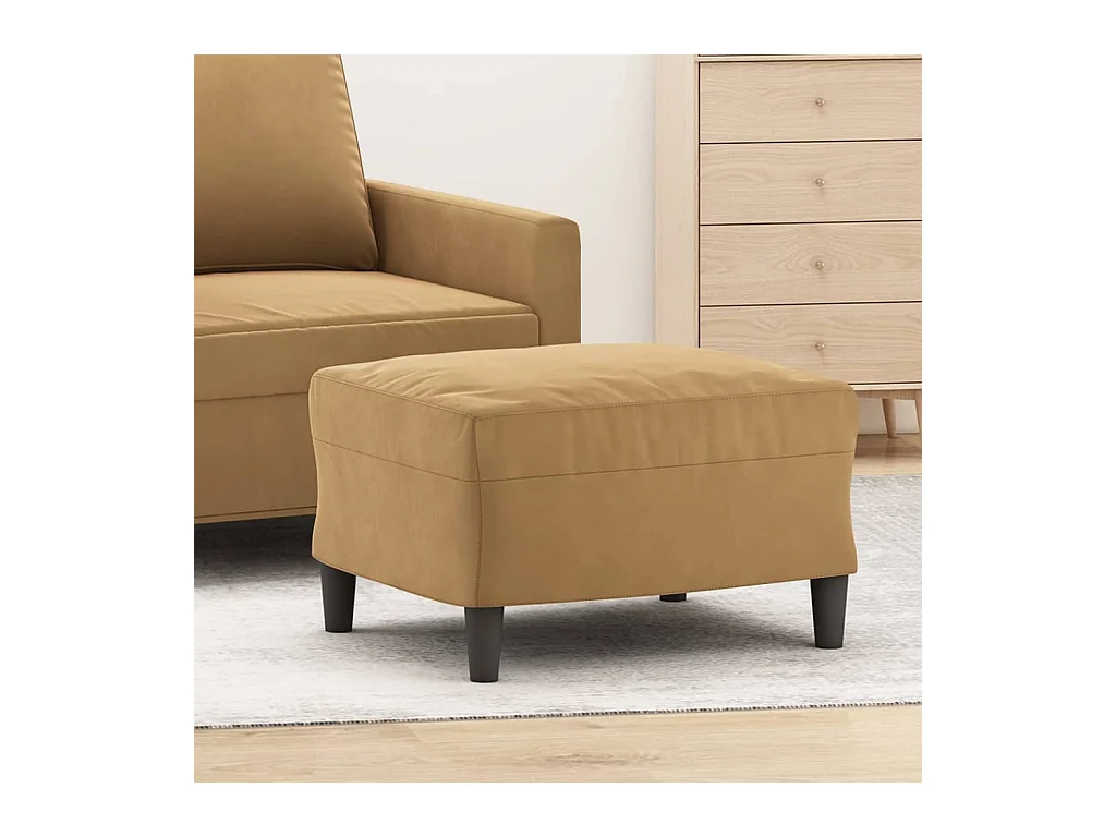 Bruine voetenbank 60x50x41 cm fluweel