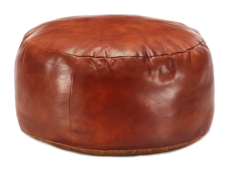 Poef 60 x 30 cm Roodbruin Echt geitenleer