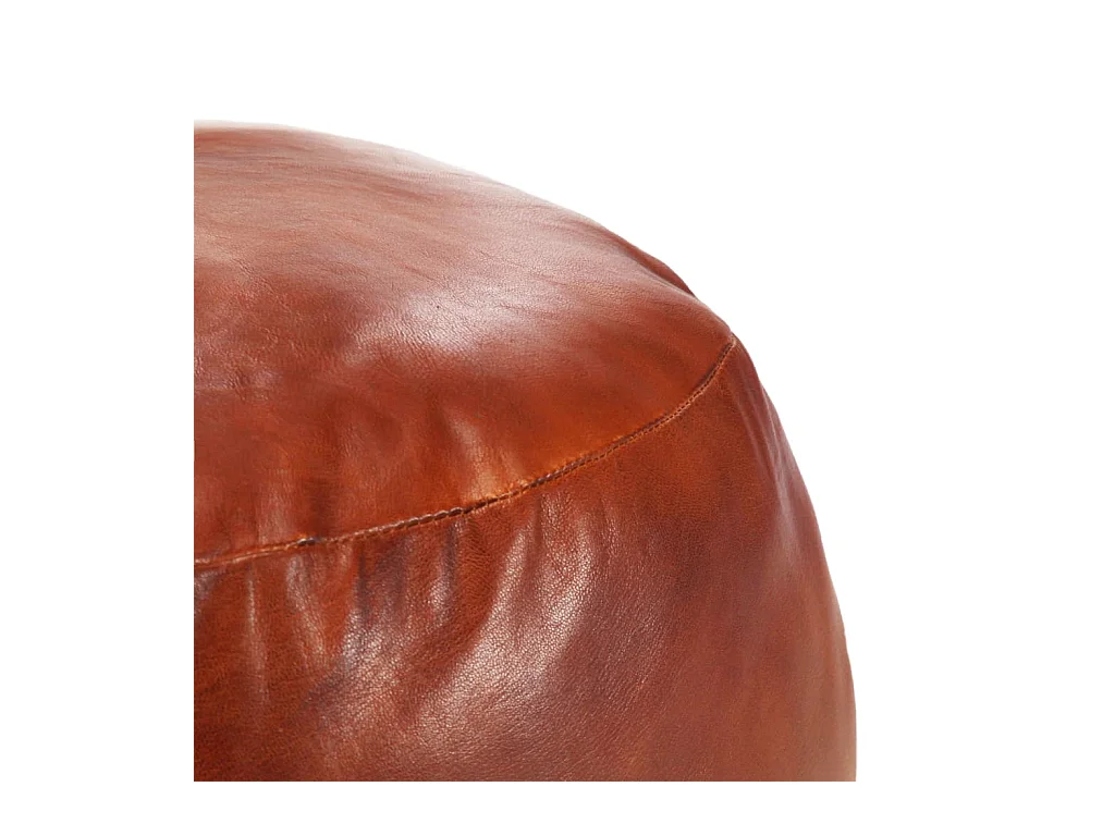 Pouf 60 x 30 cm Marrone rossiccio Vera pelle di capra