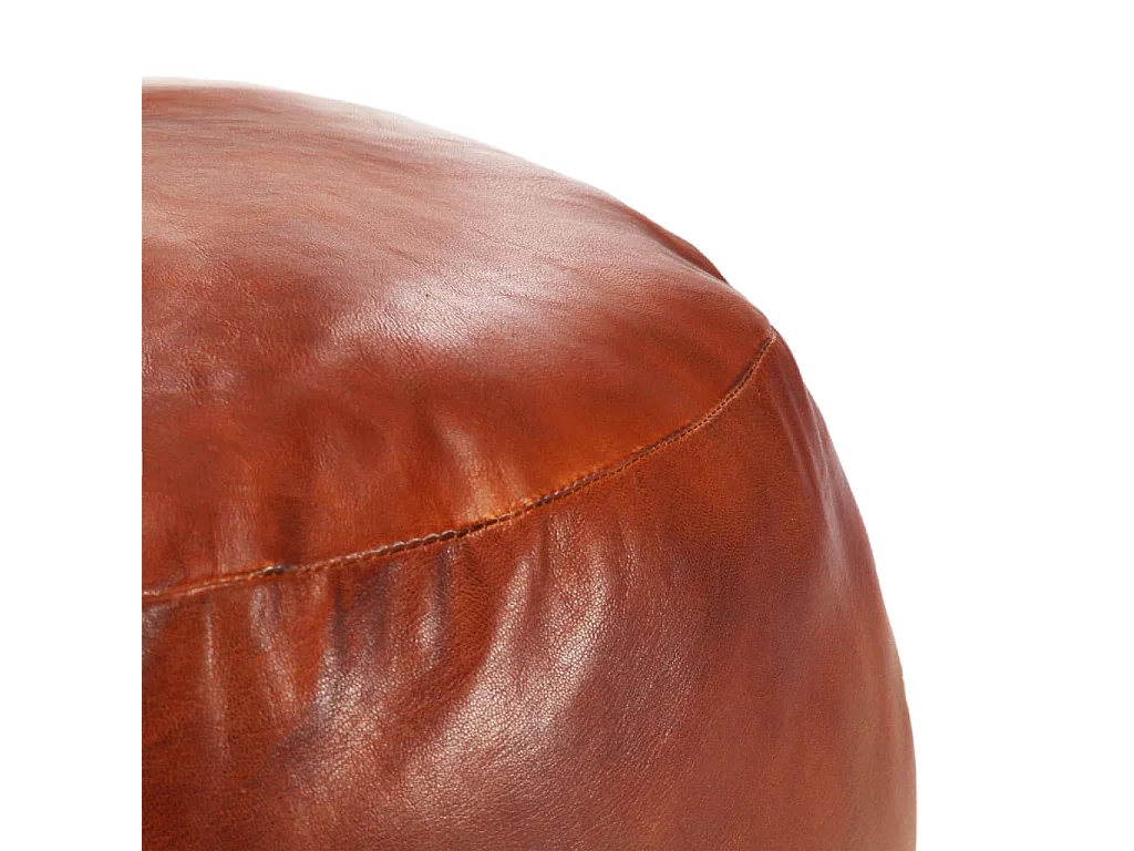 Pouf 60 x 30 cm Brun roux Cuir véritable de chèvre