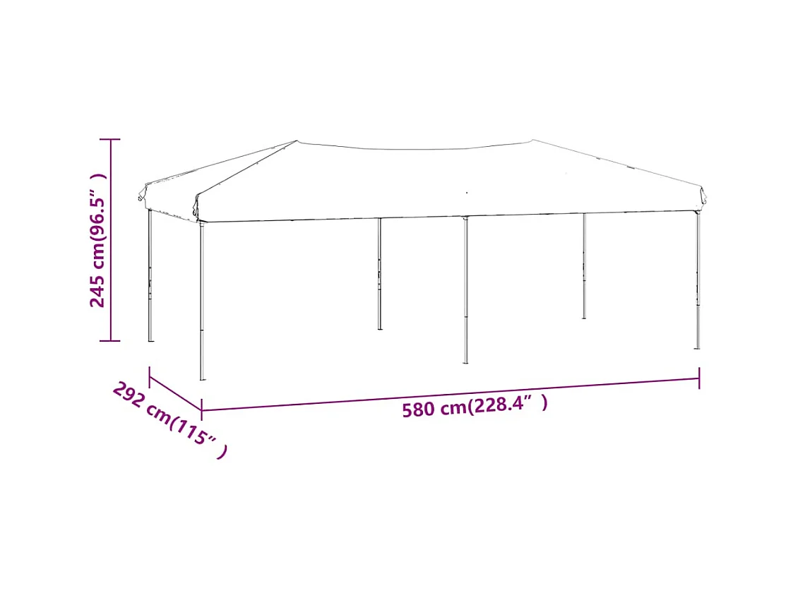 Carpa de recepción plegable antracita 3x6 m
