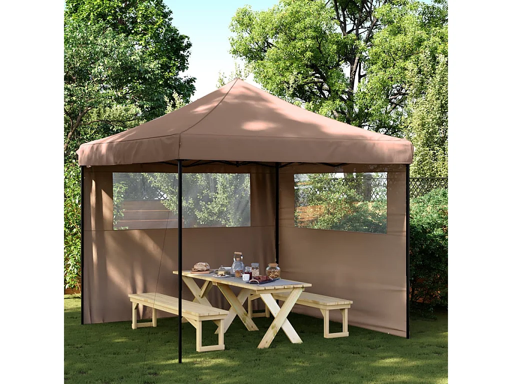 Carpa de recepción plegable emergente con 2 paredes laterales